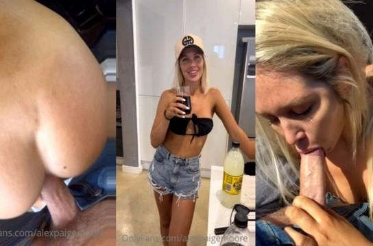 Alex Paige sucking cock in the car leaked porn