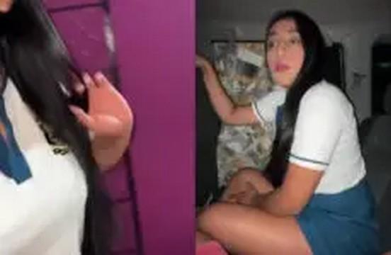 Schoolgirl Maria Carbaleon stays fucking in the car