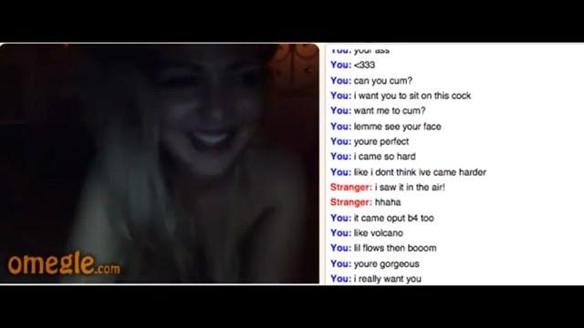 Blonde gets horny on omegle and starts masturbating